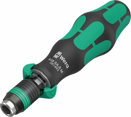 Rękojeść z uchwytem do bitów 838 RA-R M, z funkcją grzechotki, 1/4", 1/4" x 123.5 mm Wera - 1