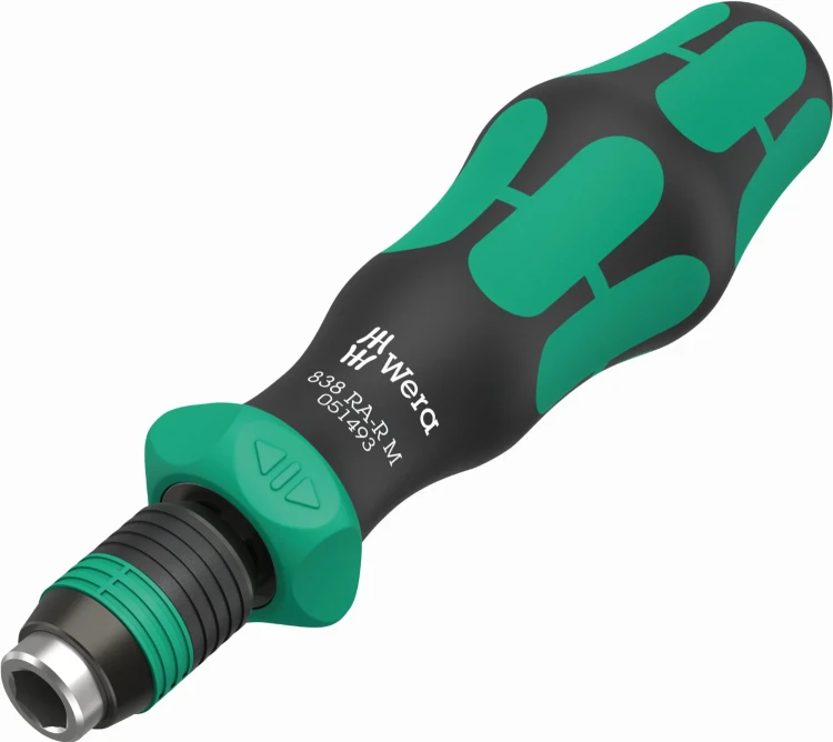 Rękojeść z uchwytem do bitów 838 RA-R M, z funkcją grzechotki, 1/4";, 1/4"; x 123.5 mm Wera - 2