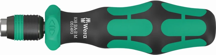 Rękojeść z uchwytem do bitów 838 RA-R M, z funkcją grzechotki, 1/4";, 1/4"; x 123.5 mm Wera - 4