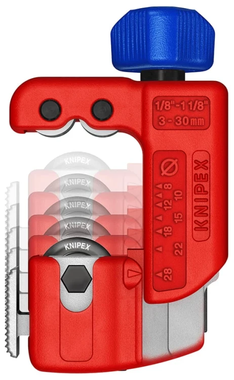 Obcinak do rur miedzianych, mosiężnych i inox 3-30 mm TubiX® Knipex 90 31 01 - 4