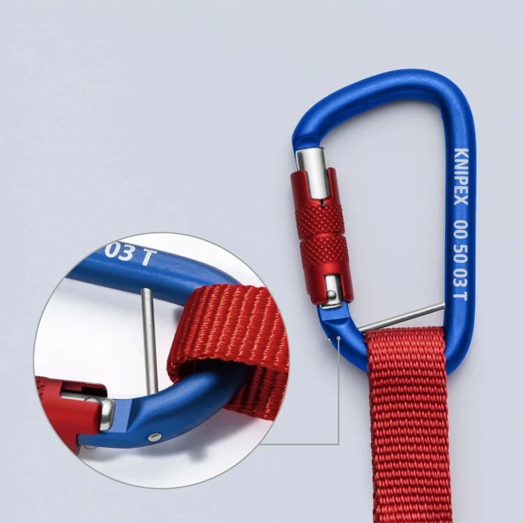 Linka zabezpieczająca z karabińczykiem Knipex 00 50 12 T BK - 2