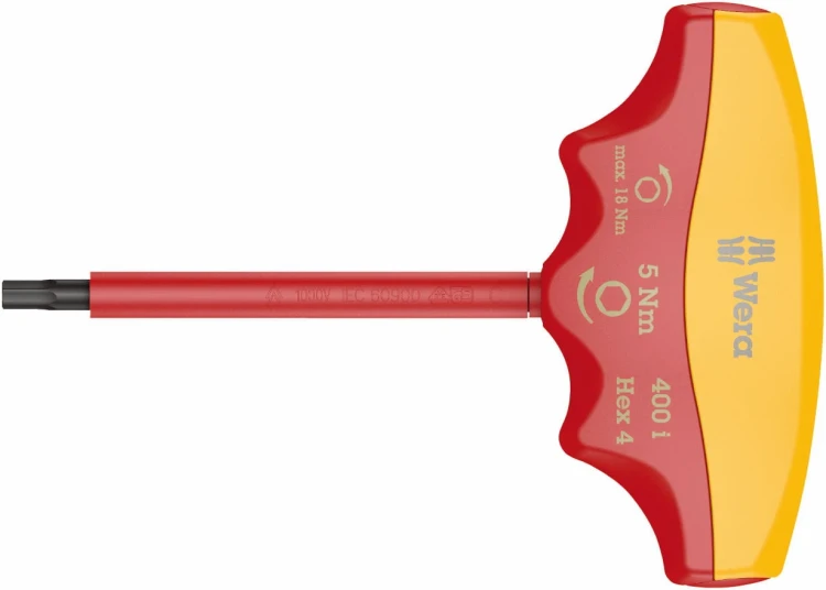 Wkrętak dynamometryczny z rękojeścią typu T Hex-Plus izolowany Wera 400 i VDE Hex