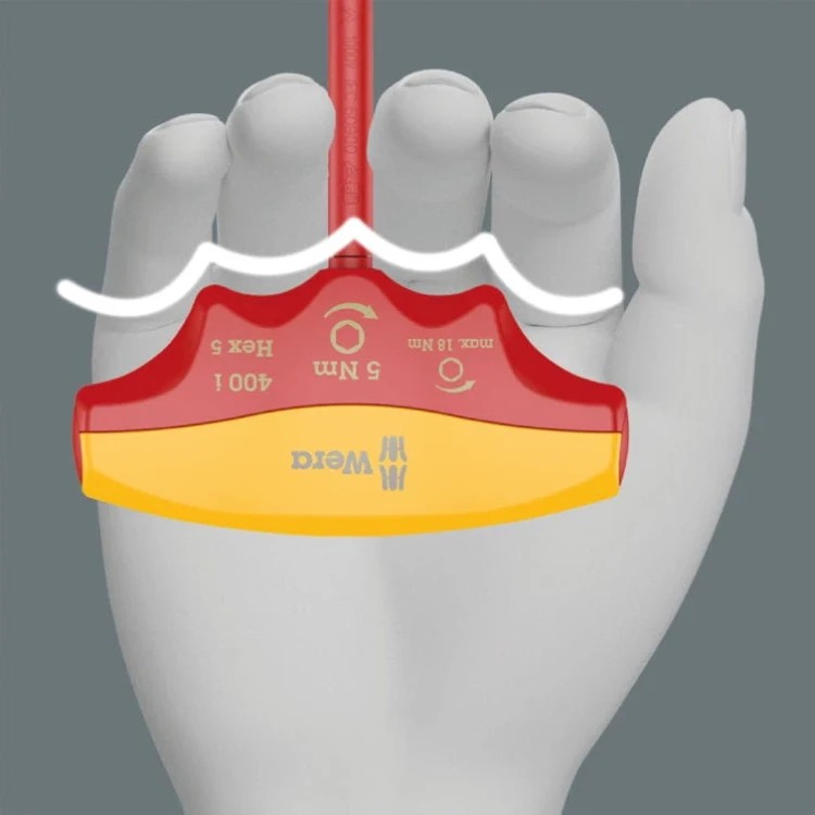 Wkrętak dynanometryczny z rękojeścią typu T Hex-Plus izolowany Wera 400 i VDE Hex- ergonomczny kształt