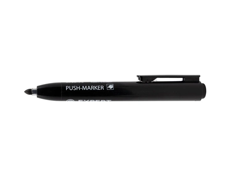 Marker wodoodporny z mechanizmem przyciskowym Push - Marker Expert  - kolor czarny 2