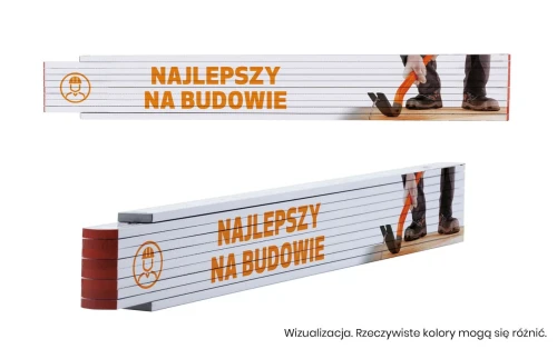 Miara drewniana składana 2 m - z nadrukiem Najlepszy na budowie Stabila CAR-36