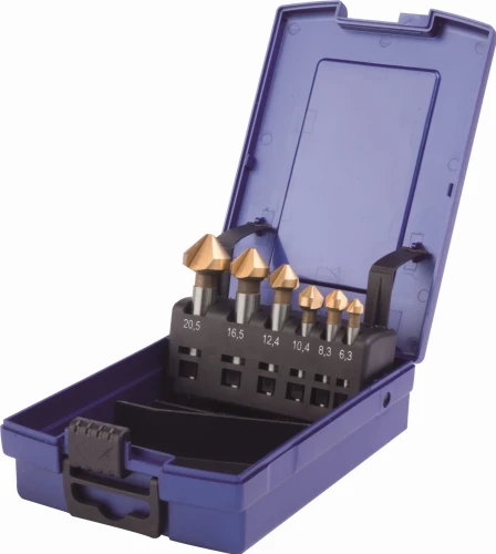 Pogłębiacze stożkowe w zestawie 6 cz. HSS - G TIN DIN 335C DKM - 2400-0020T