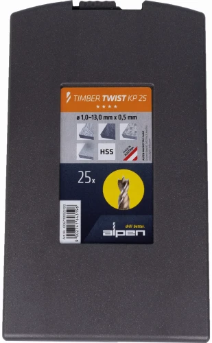 Zestaw wierteł HSS do drewna TIMBER TWIST KP 25 Alpen