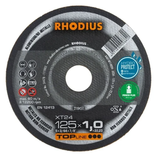 Płaska tarcza do aluminium 125x1,0x22mm XT24 Top line Rhodius