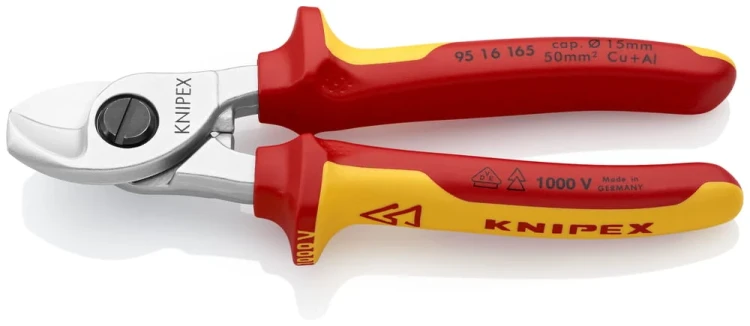 Nożyce do cięcia kabli i przewodów, izolowane rękojeści dwukomponentowe Knipex 95 - 1