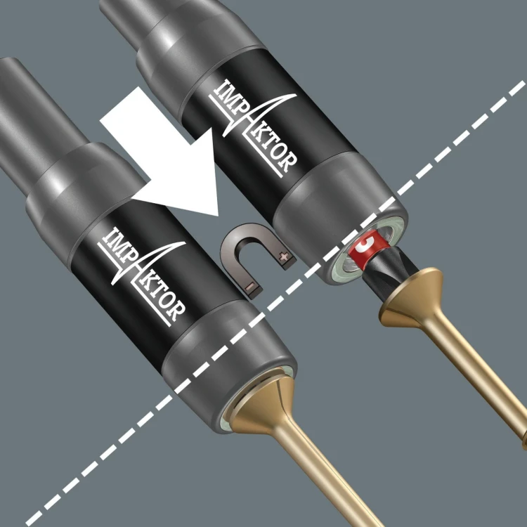 Uchwyt Impaktor z pierścieniem przy trzymującym i pierścieniem magnetycznym, na blistrze, 1/4" x 75 mm 897/4 IMP R SB Wera - 4