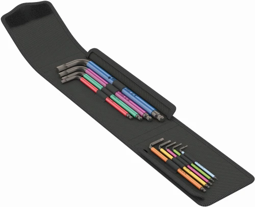 Klucze trzpieniowe z kulką BlackLaser, calowe, 9 część 950/9 Hex - Plus Multicolour Imperial Wera - 1