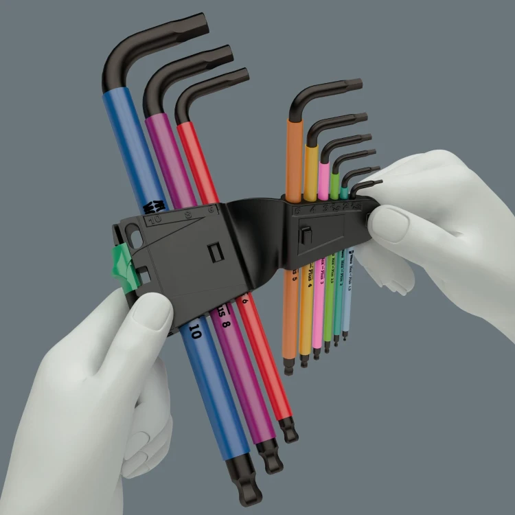 Klucz imbusowy trzpieniowy długi ze stali nierdzewnej z kulką, metryczny 3950 SPKL Multicolor Wera -3