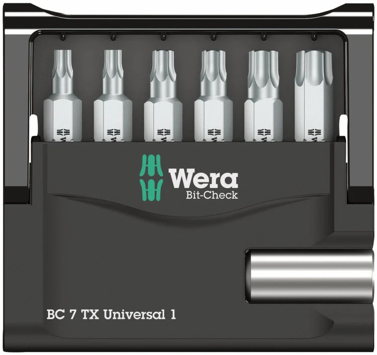 Bity (groty) nierdzewne w zestawie Bit-Check 7 TX Universal 1, 7 części Wera - 2