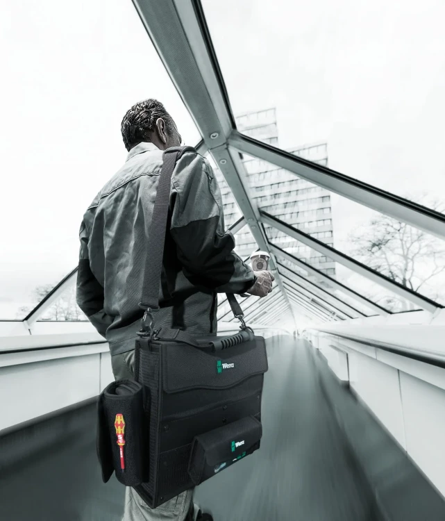 Torba z zestawem narzędzi dla elektryków Wera 2go E 1, 73 część - w uzyciu 1