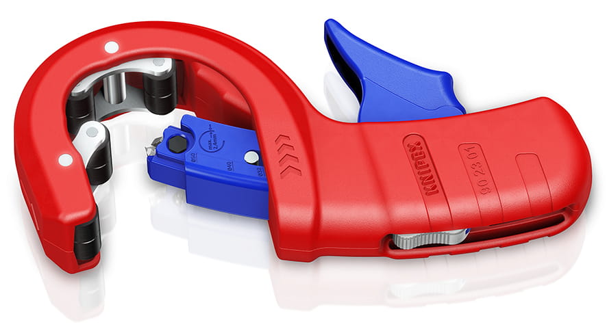 Obcinak do rur odpływowych z tworzywa sztucznego Knipex DP50 90 23 01 BK i 90 23 02 BK