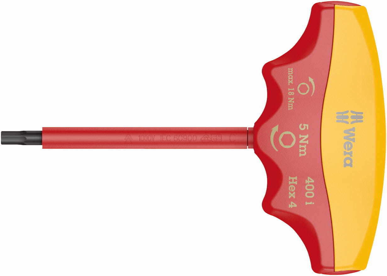 Wkrętak dynamometryczny z rękojeścią typu T Hex-Plus izolowany Wera 400 i VDE Hex